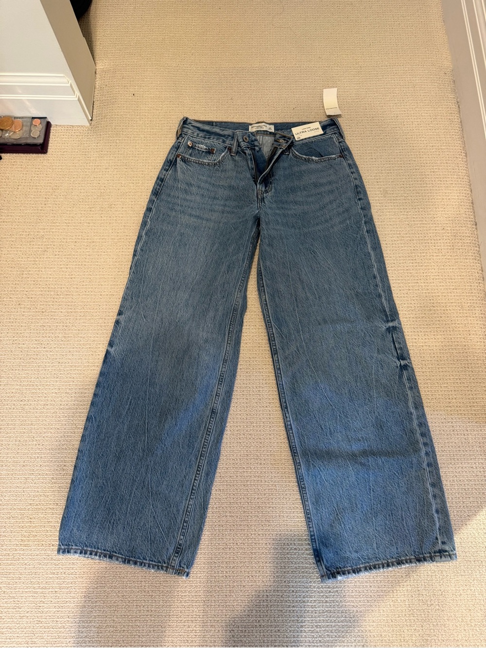 Abercrombie & Fitch Women's Wide-Leg High-Rise Jeans - Blue Denim